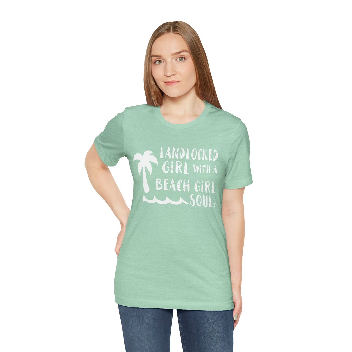 Landlocked girl tshirt, Mint beach tshirt, beach girl, Christmas gift, tshirts for women, Anchored Soul Tshirt