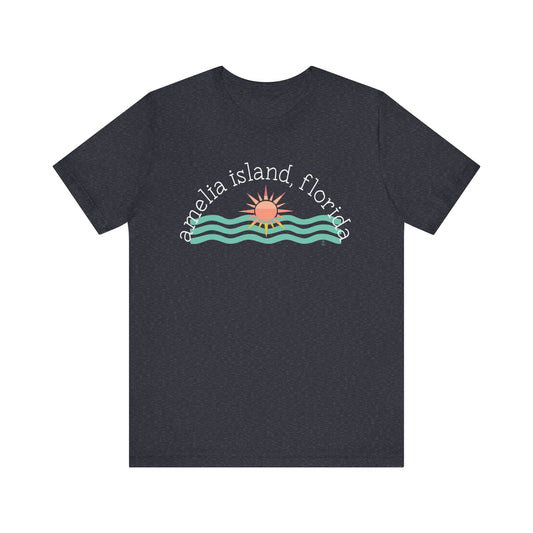 Amelia Island, Florida Tshirt- Heather Navy, beach girl tshirt, Island Girl Tshirt