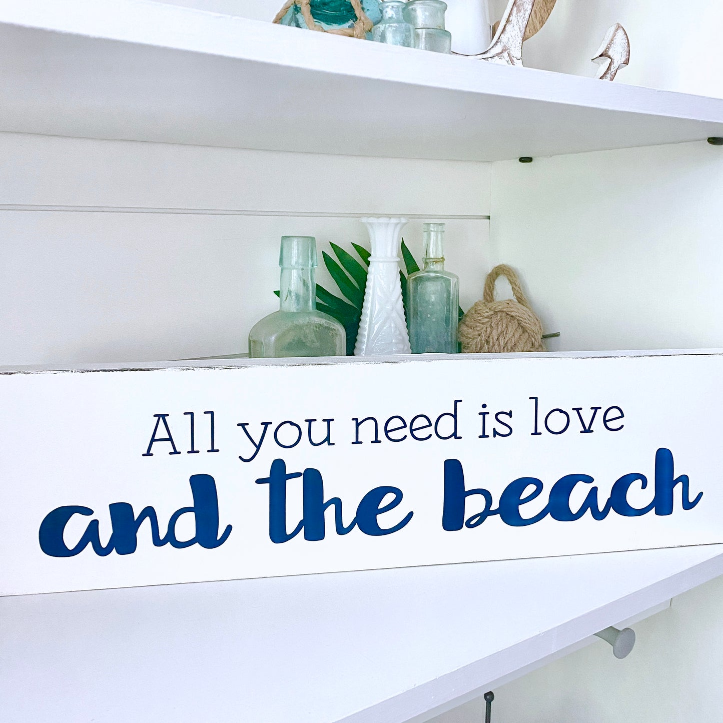 All you need is love and the beach Sign Coastal home decor and inspiration for the beach lover, gifts from Anchoredsouldesigns