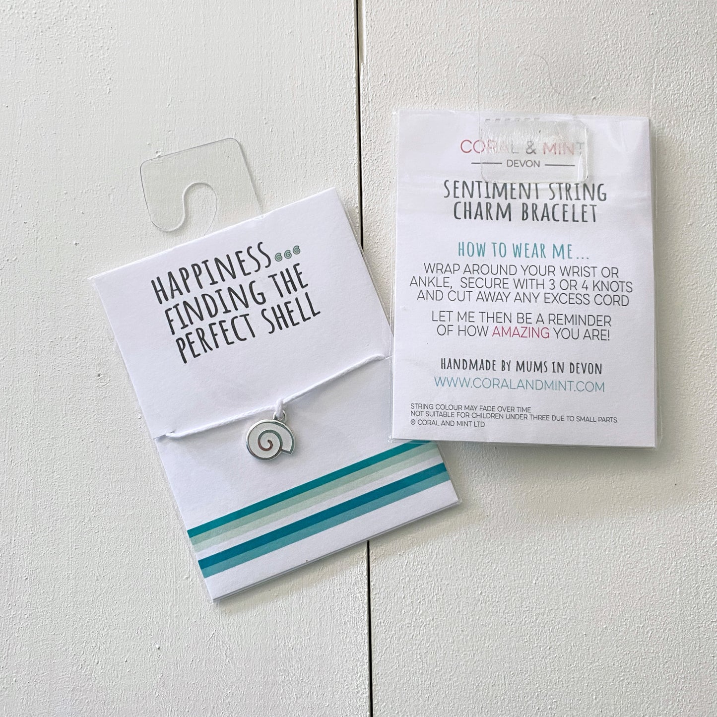 White Seashell Charm String Bracelet