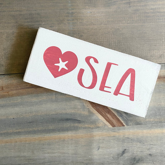 Sea Heart Sign Coastal home decor and inspiration for the beach lover, gifts from Anchoredsouldesigns