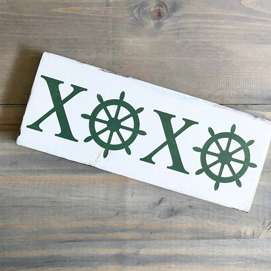 Ship Wheel XOXO Sign Coastal home decor and inspiration for the beach lover, gifts from Anchoredsouldesigns