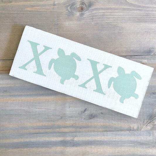 Sea Turtle XOXO Sign Coastal home decor and inspiration for the beach lover, gifts from Anchoredsouldesigns