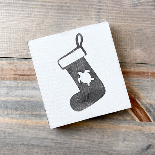 Sea Turtle Christmas Stocking Sign
