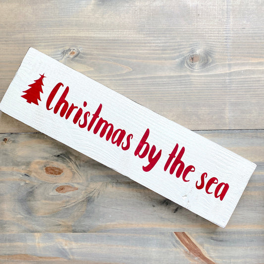Christmas By The Sea Sign Coastal home decor and inspiration for the beach lover, gifts from Anchoredsouldesigns