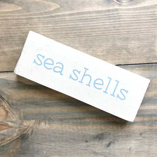 sea shells sign for coastal home decor