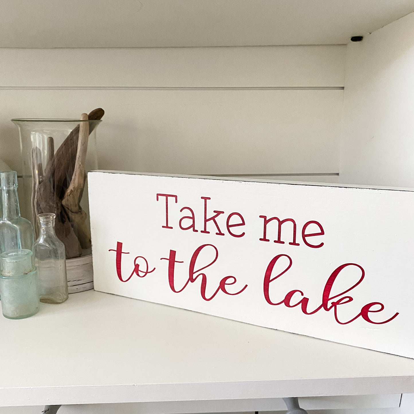 Take Me To The Lake Sign Coastal home decor and inspiration for the beach lover, gifts from Anchoredsouldesigns