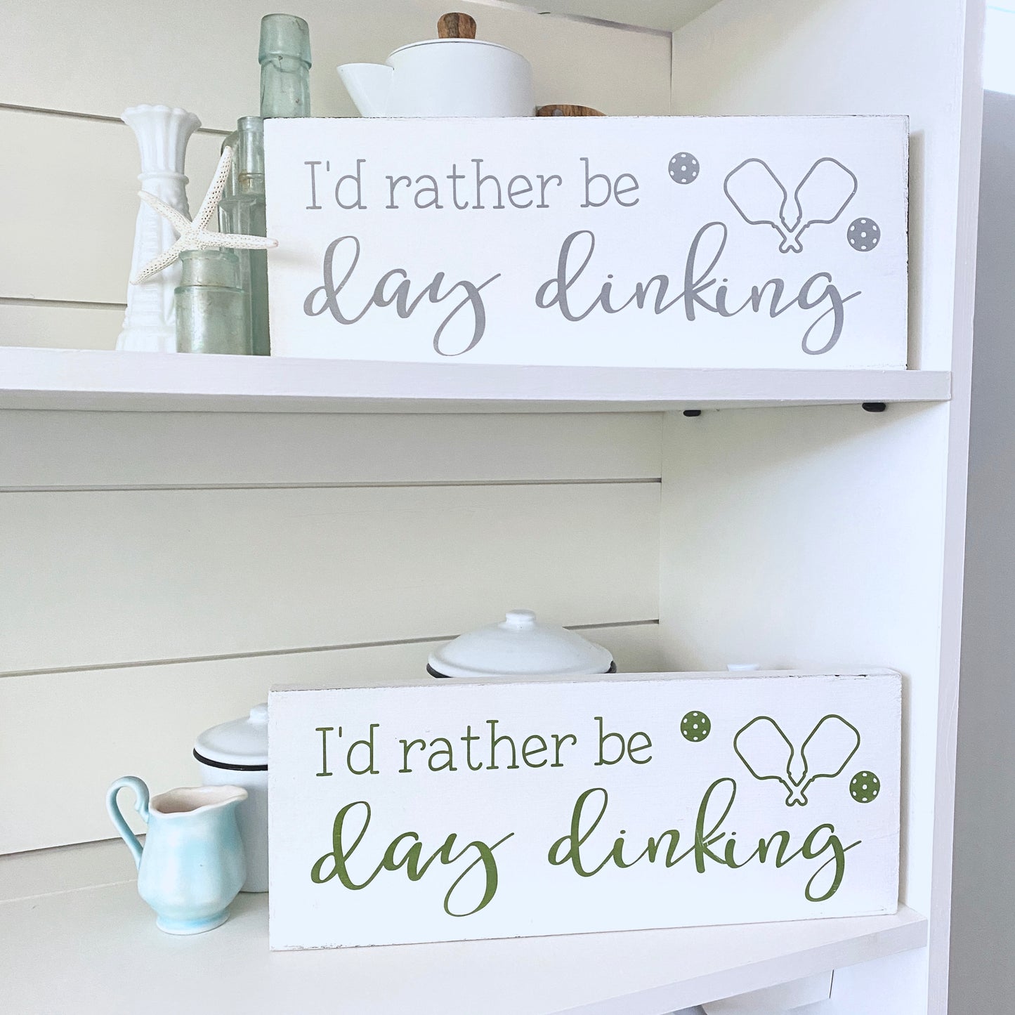 I'd Rather Be Day Dinking, Pickleball Sign Coastal home decor and inspiration for the beach lover, gifts from Anchoredsouldesigns