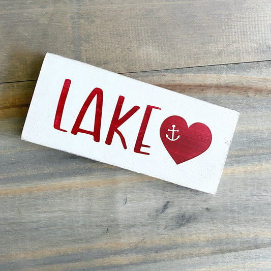 Lake Heart Sign Coastal home decor and inspiration for the beach lover, gifts from Anchoredsouldesigns