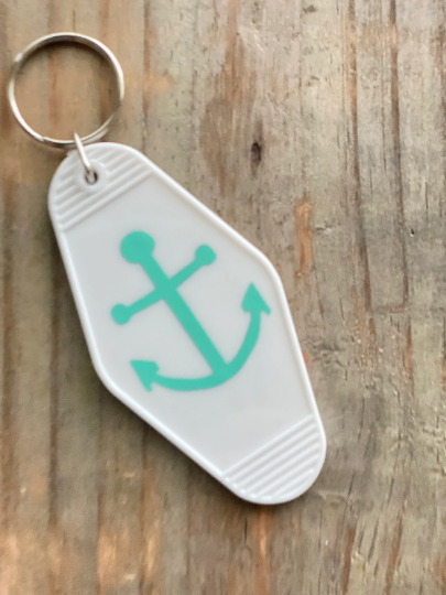 Vintage Motel Style Anchor Keychain