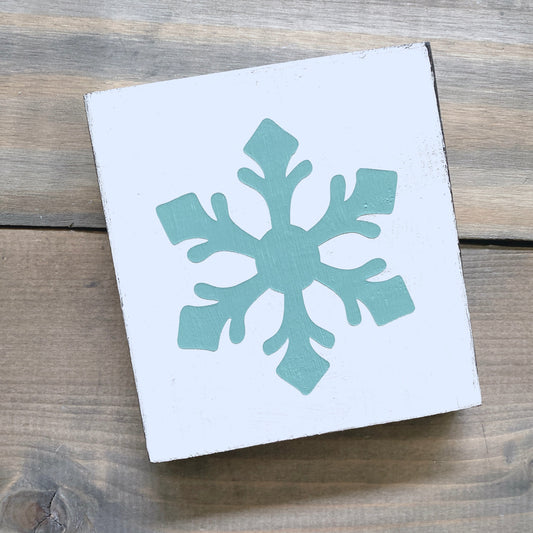 Snowflake sign in dark green, holiday decor modern cottage farmhouse vintage store boutique wholesale decor