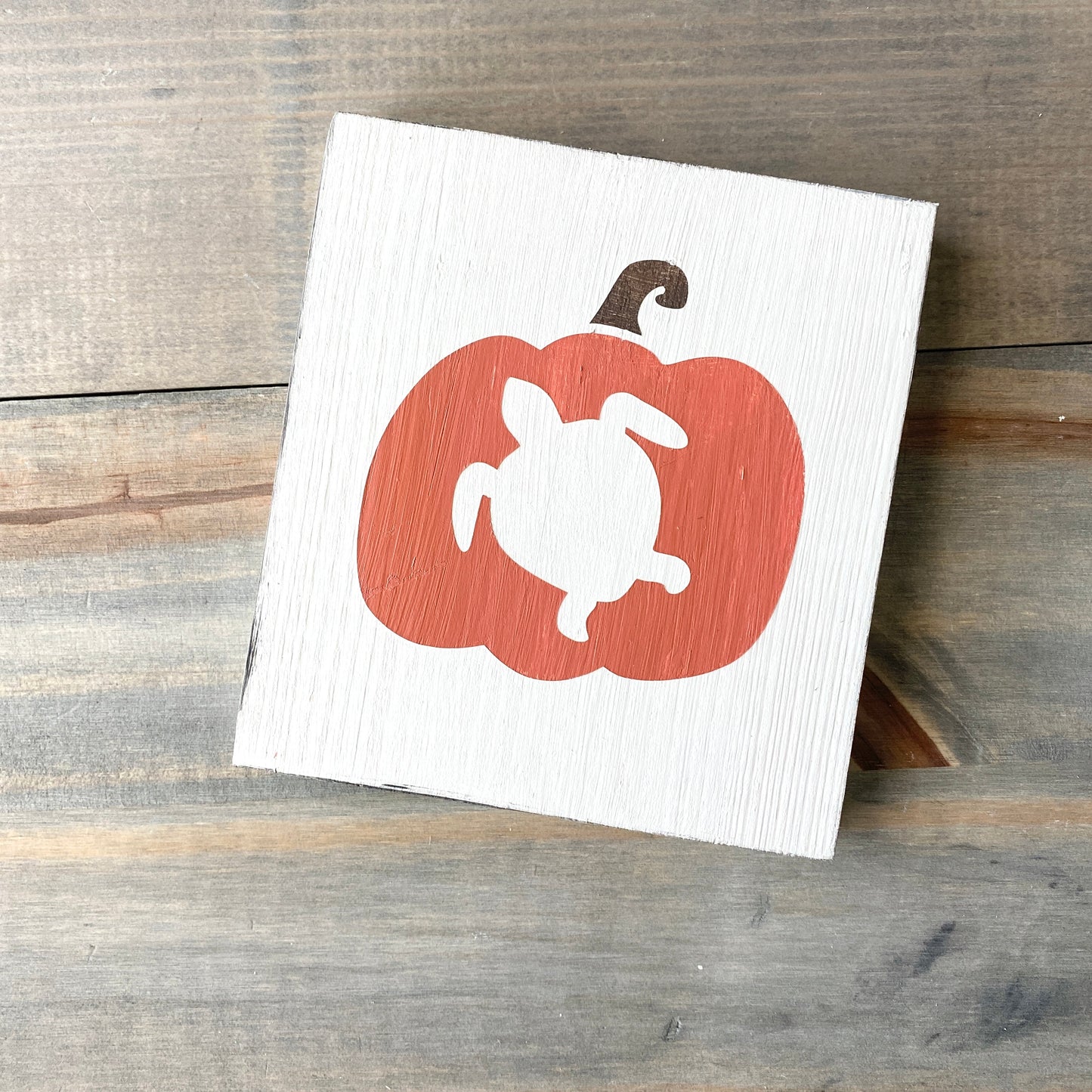 Sea Turtle Pumpkin Sign, 6 x 6in Coastal home decor and inspiration for the beach lover, gifts from Anchoredsouldesigns