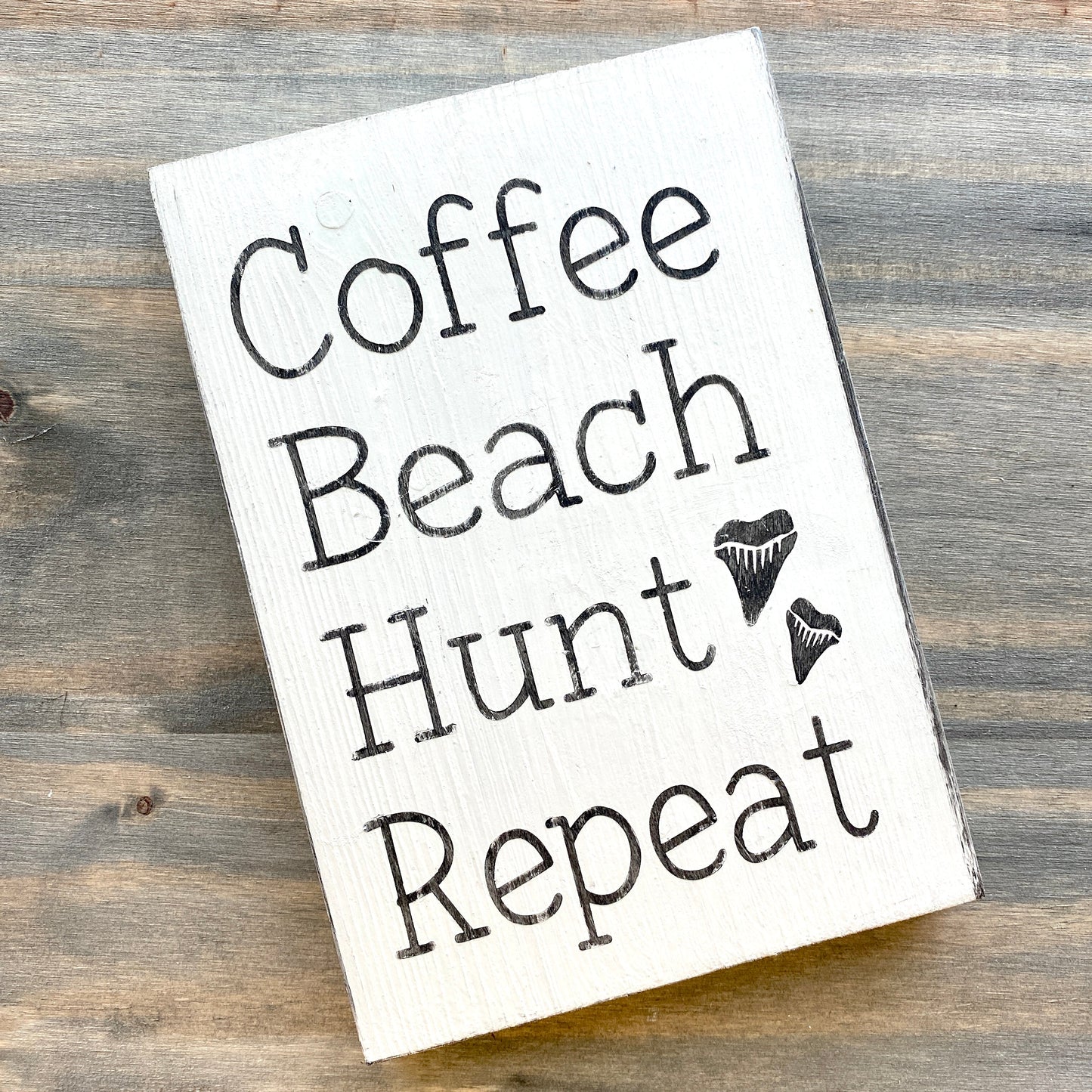 Coffee Beach Hunt Shark Teeth Repeat