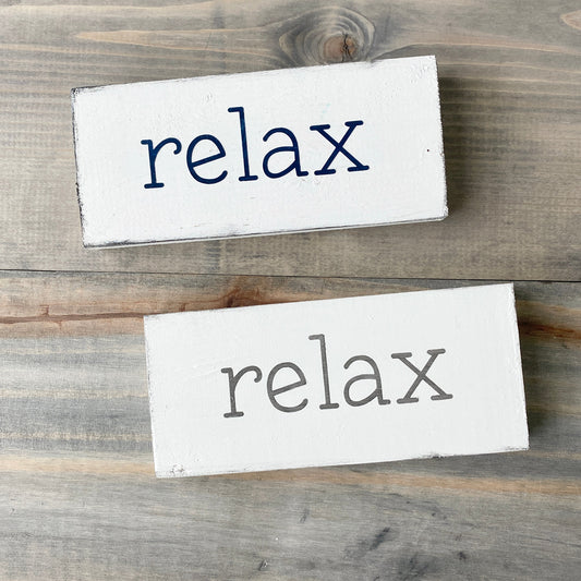 Small Relax Sign Coastal home decor and inspiration for the beach lover, gifts from Anchoredsouldesigns