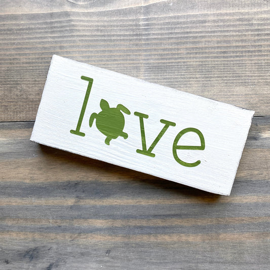 Small Love Sea Turtle Sign
