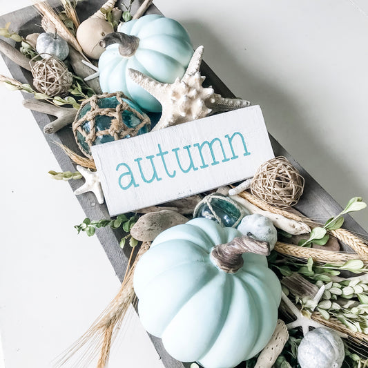 Beachy Fall Decorating: Coastal Dough Bowl Centerpiece