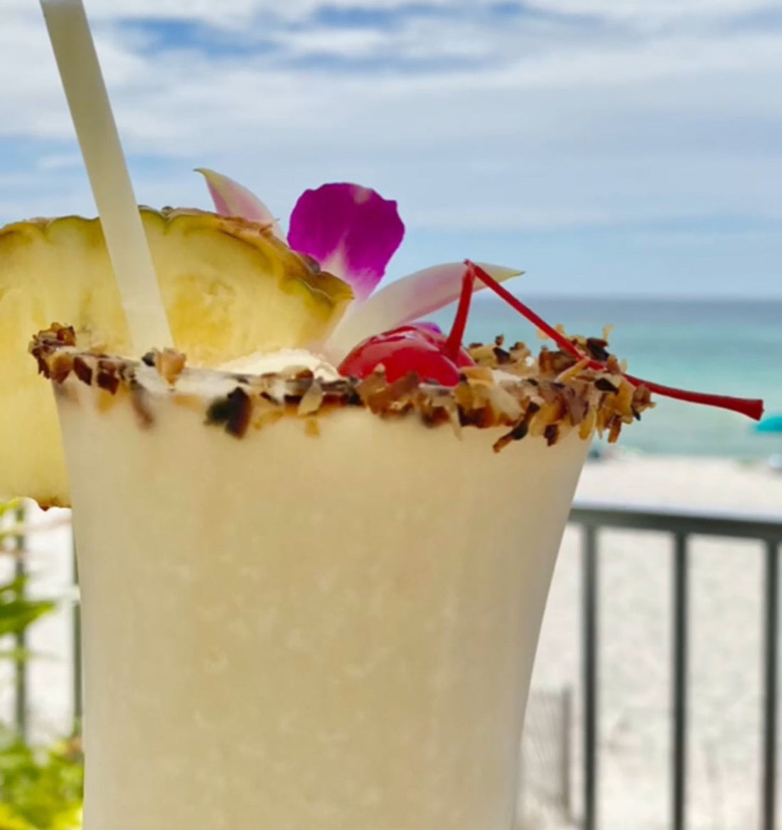 Coffee and drinks by the beach with handmade coastal signs and beach-inspired decor