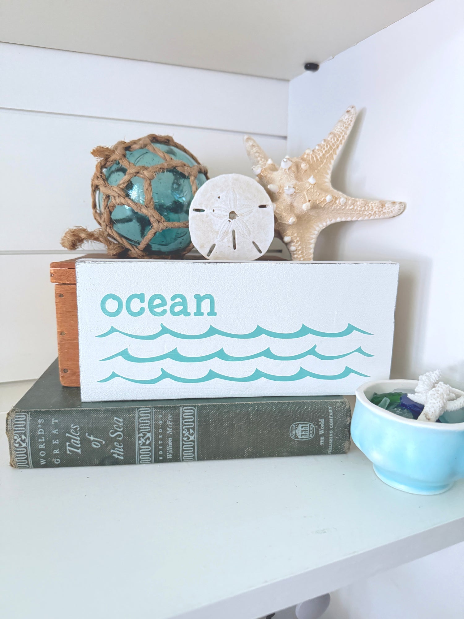 ocean waves sign anchored soul handmade sign
