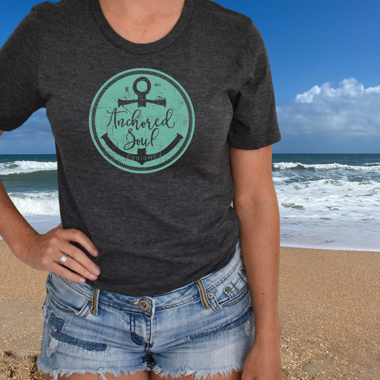 Anchored soul logo t-shirt, beach girl, beachaholic tee, beach shirts for women, summer shirt, cruise trip shirt, vacation shirt, beach