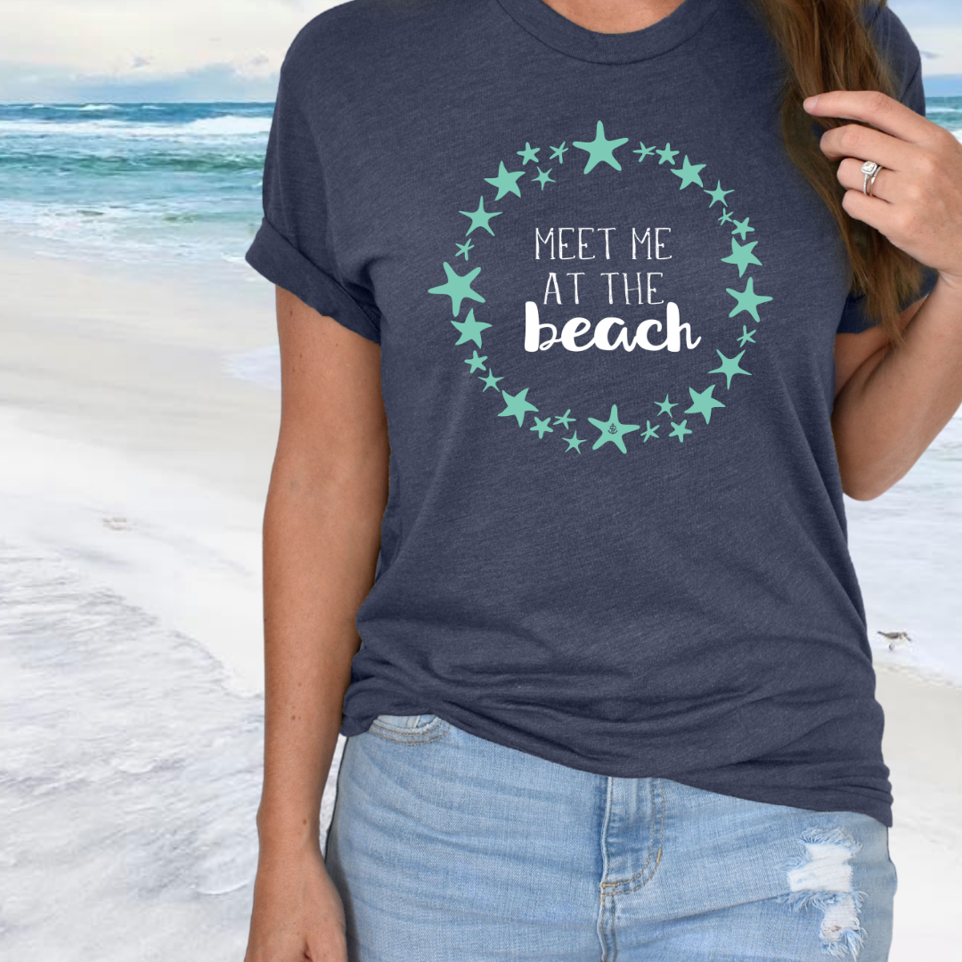Meet me at the beach t-shirt, beachaholic tee, beach shirts for women, summer shirt, cruise trip shirt, vacation shirt, beac