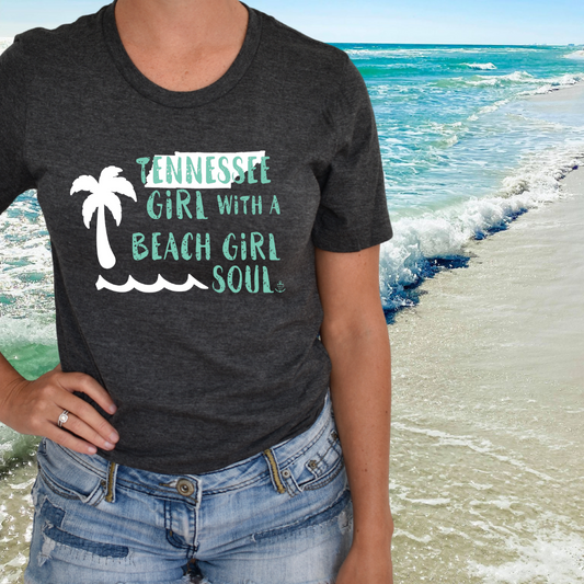 Tennessee girl tshirt, beach tshirt, beach girl, Christmas gift, tshirts for women, Anchored Soul Tshirt