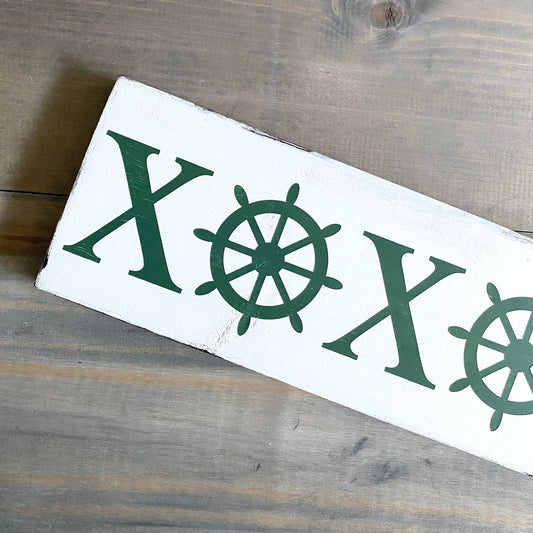 Ship Wheel XOXO Sign