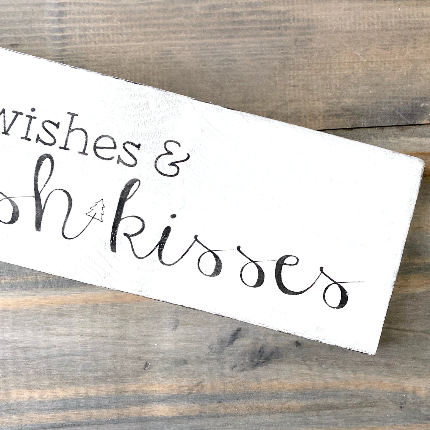 Christmas Wishes and Starfish Kisses Sign