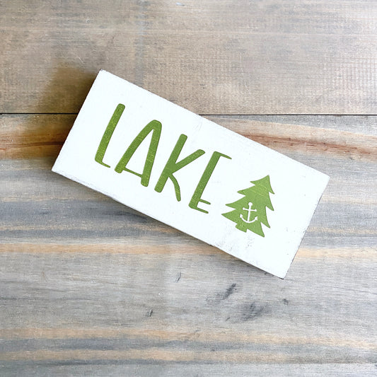 Nautical Christmas Decor for Lake House, Anchored Soul Designs Lake Christmas wood sign white background with green design, lake house holiday decor nautical design