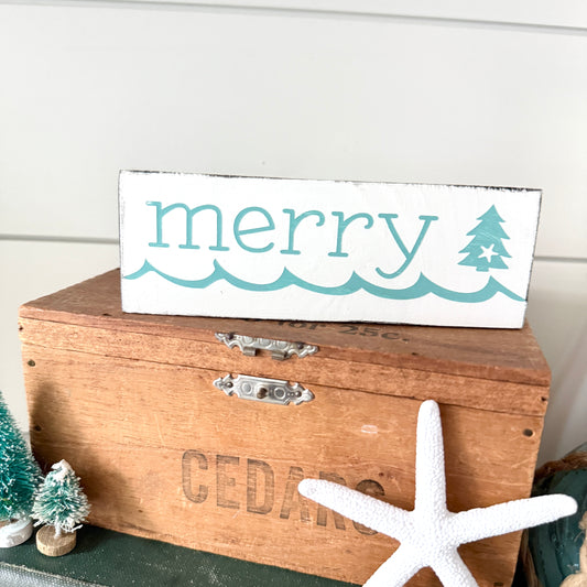 Merry Coastal Christmas Tree sign- LIMITED EDITION, one-of-a-kind