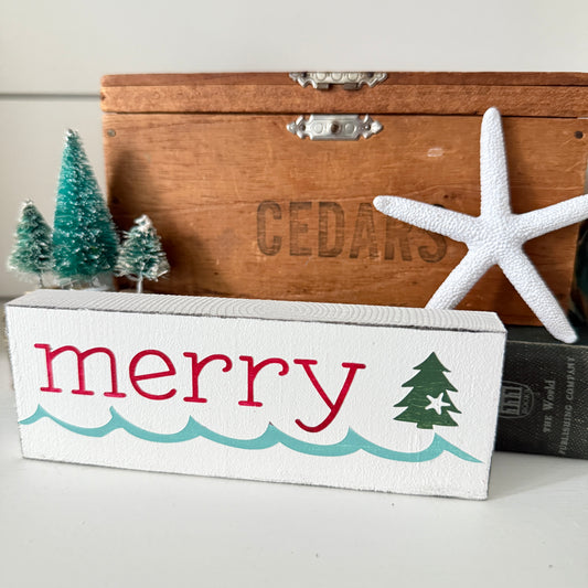 Merry Coastal Christmas Tree sign- LIMITED EDITION, one-of-a-kind
