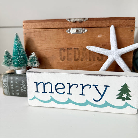 Merry Coastal Christmas Tree sign- LIMITED EDITION, one-of-a-kind