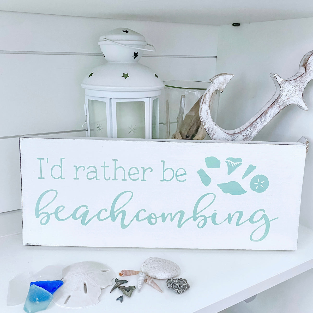 Beachcombing Sign I'd Rather Be Beachcombing Sign | Coastal Decor – Anchored Soul Designs