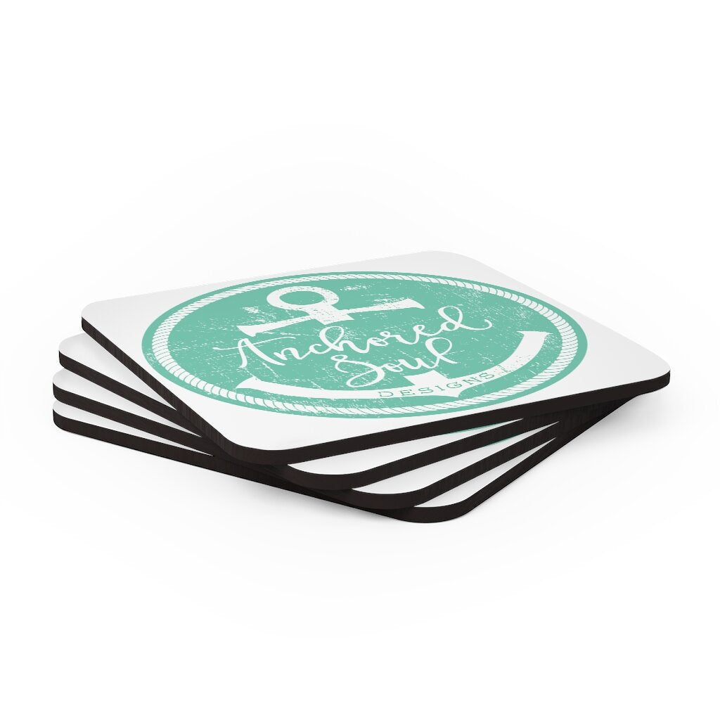 Anchored Soul Corkwood Coaster Set of 4