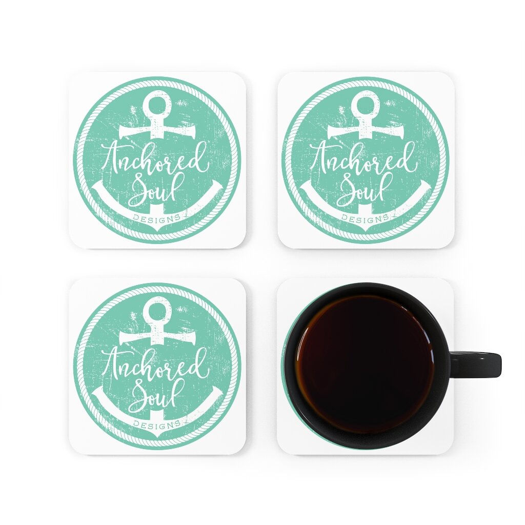 Anchored Soul Corkwood Coaster Set of 4