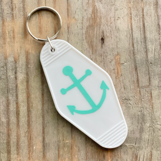 Vintage Motel Style Anchor Keychain