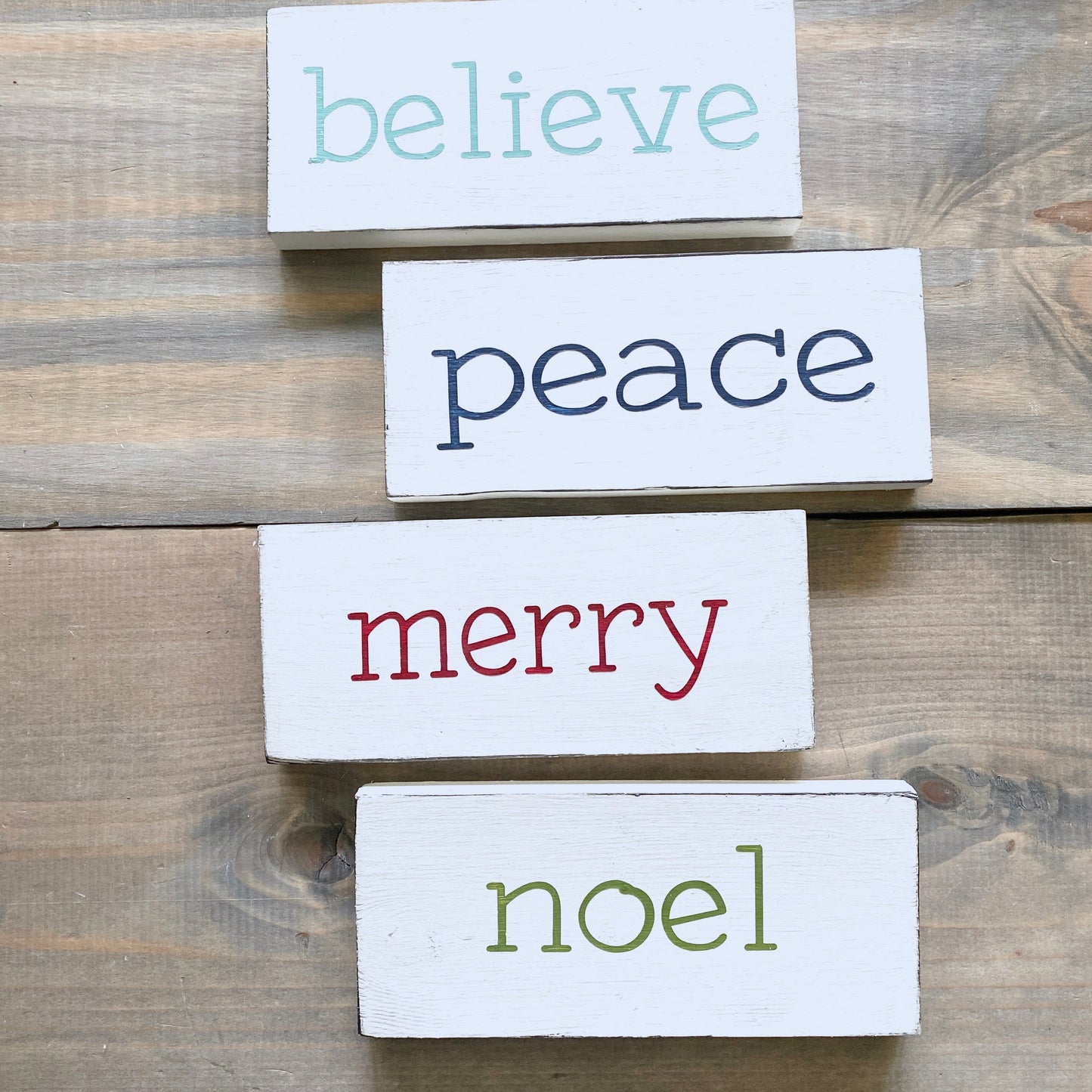 Custom christmas word signs, holiday decor modern cottage farmhouse vintage store boutique wholesale decor