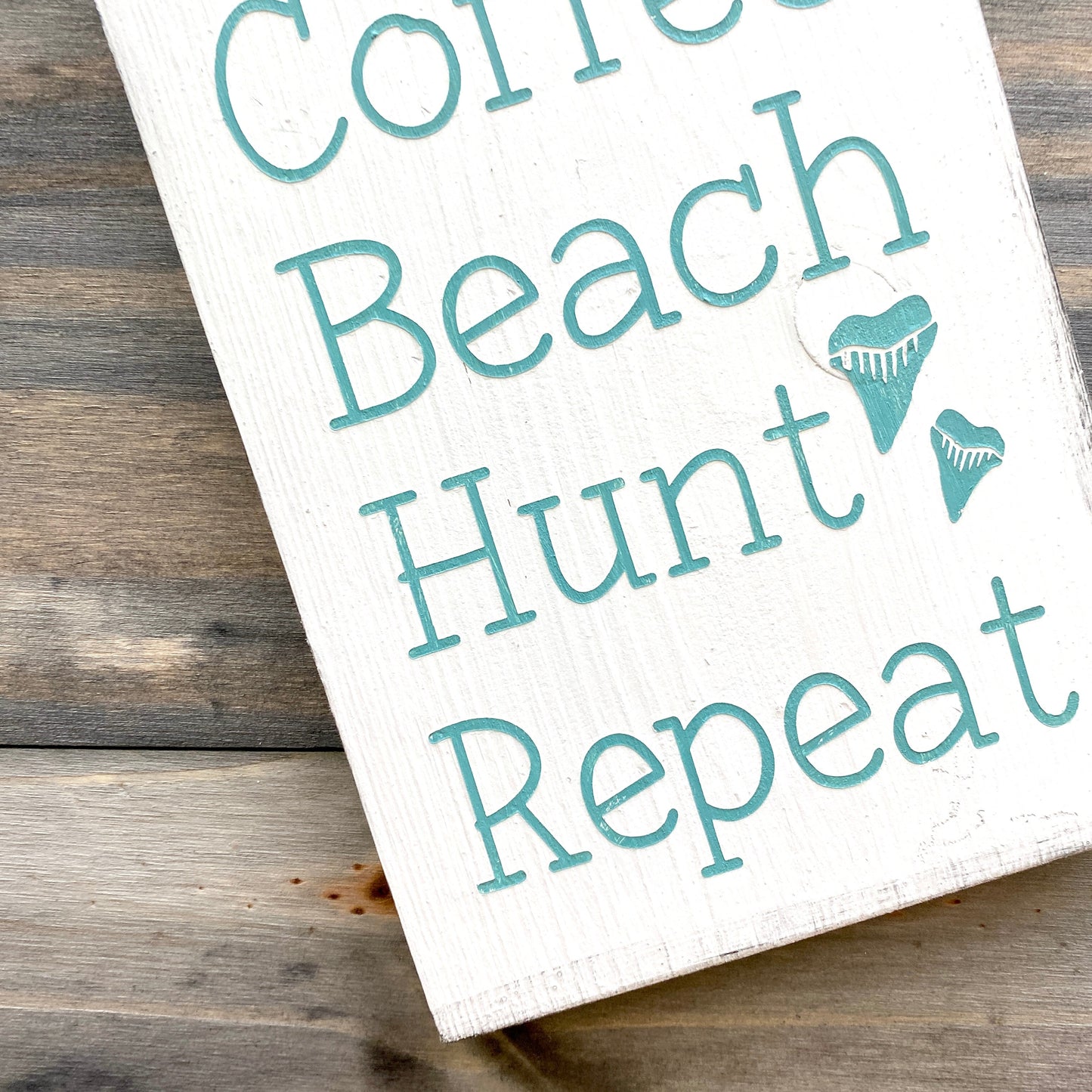 Coffee Beach Hunt Shark Teeth Repeat