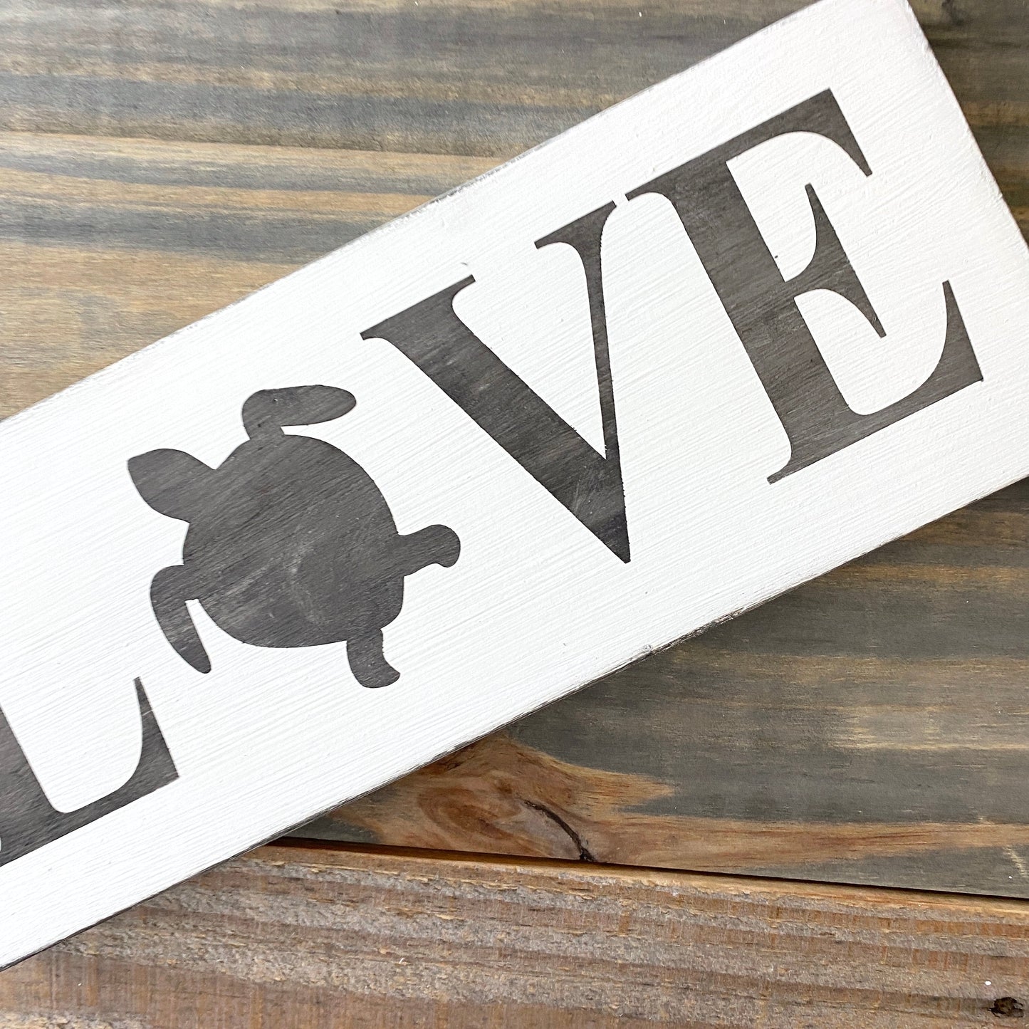 Turtle Love Wooden Sign