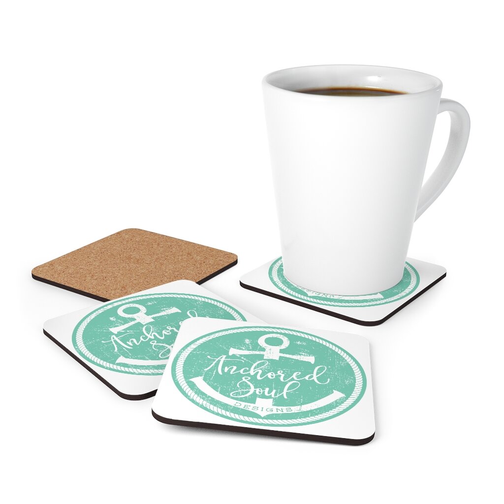 Anchored Soul Corkwood Coaster Set of 4